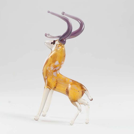 hand blown glass deer