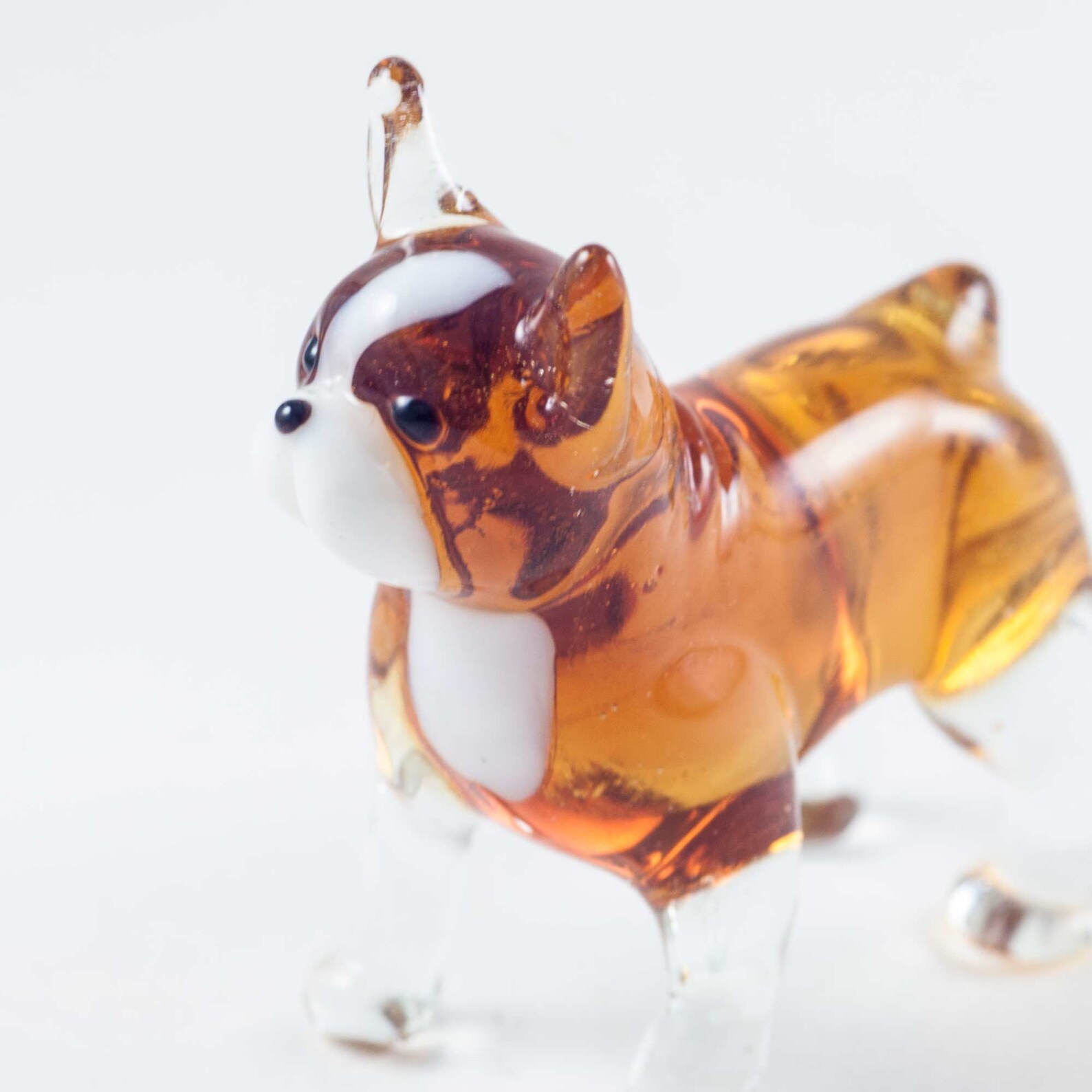Glass Bulldog Figurine Blown Glass Dog Art Glass Dog Etsy