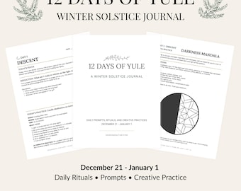12 Days of Yule Journal | Winter Solstice Rituals (Printable PDF)