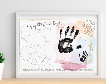 Regalo para el primer Día del Padre / Lámina personalizada, Idea de regalo para papá primerizo, Descarga y enmarca, Perfecto para papá primerizo