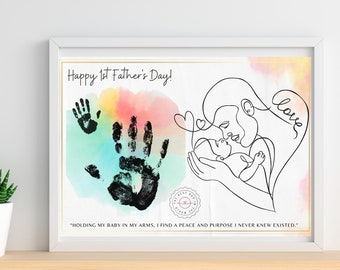Regalo para el primer Día del Padre / Lámina personalizada, Idea de regalo para papá primerizo, Descarga y enmarca, Perfecto para papá primerizo