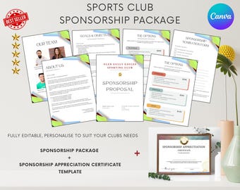 Propuesta de patrocinio, Paquete de solicitud de patrocinio, Patrocinio de eventos, Formulario de patrocinio, Descarga instantánea, Totalmente personalizable.