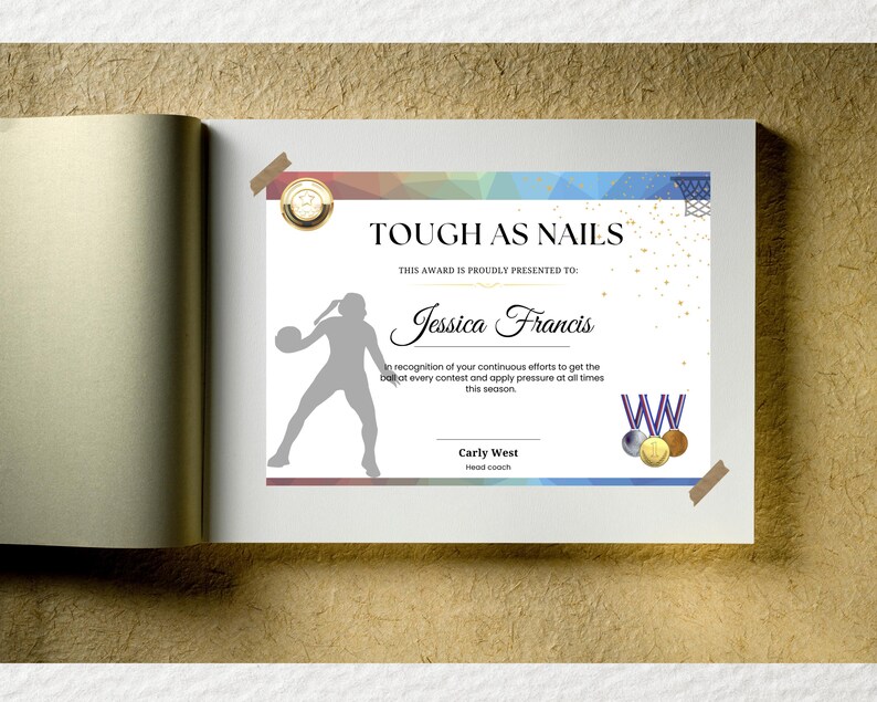 Netball Certificate Template - Editable, High Quality, Customisable ...