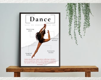 Lámina decorativa de danza para pared, arte de bailarina, regalo para bailarines, póster de ballet, decoración para estudio de danza