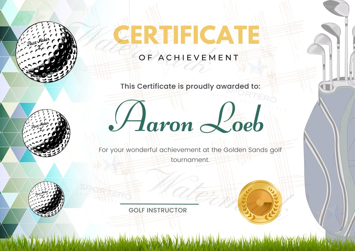Image 10 for Golf Certificate Template Free