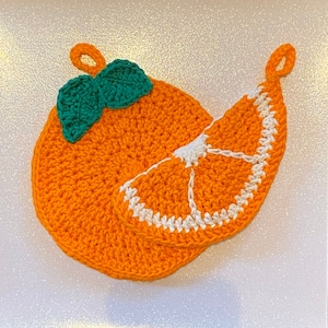 Orange Crochet Potholders
