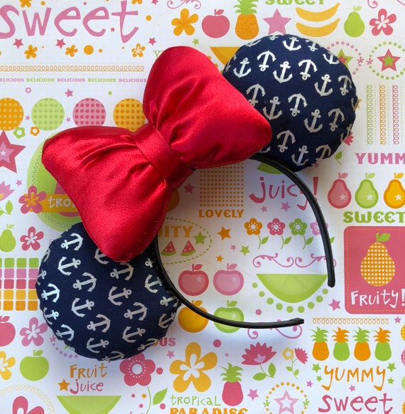 Handmade Anchor Minnie Mouse Ears Headband Handmade Disney Minnie Mouse Ears- Nautical Anchors | eBay main image 2