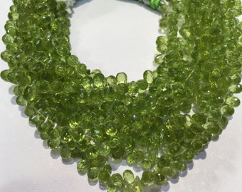 Natural Peridot Faceted Drops