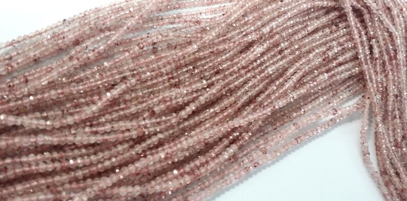 2.50 MM Natural Strawberry Quartz Faceted Roundel