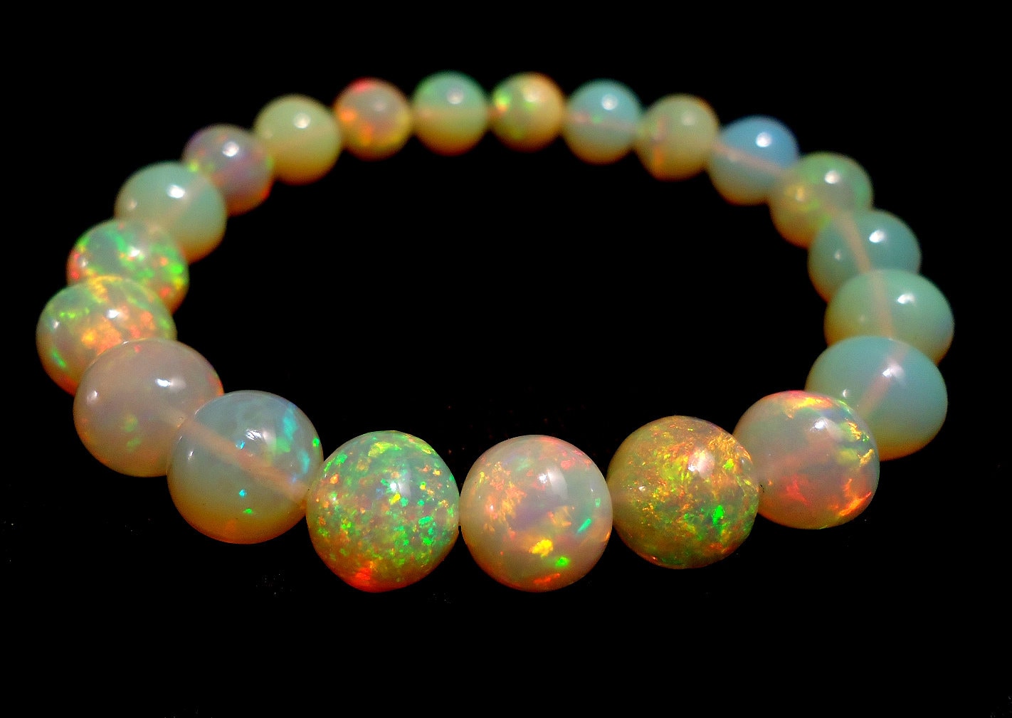 ETHIOPIAN OPAL round beads bracelet size 6.5 mm 39 cts Etsy