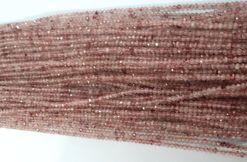2.50 MM Natural Strawberry Quartz Faceted Roundel