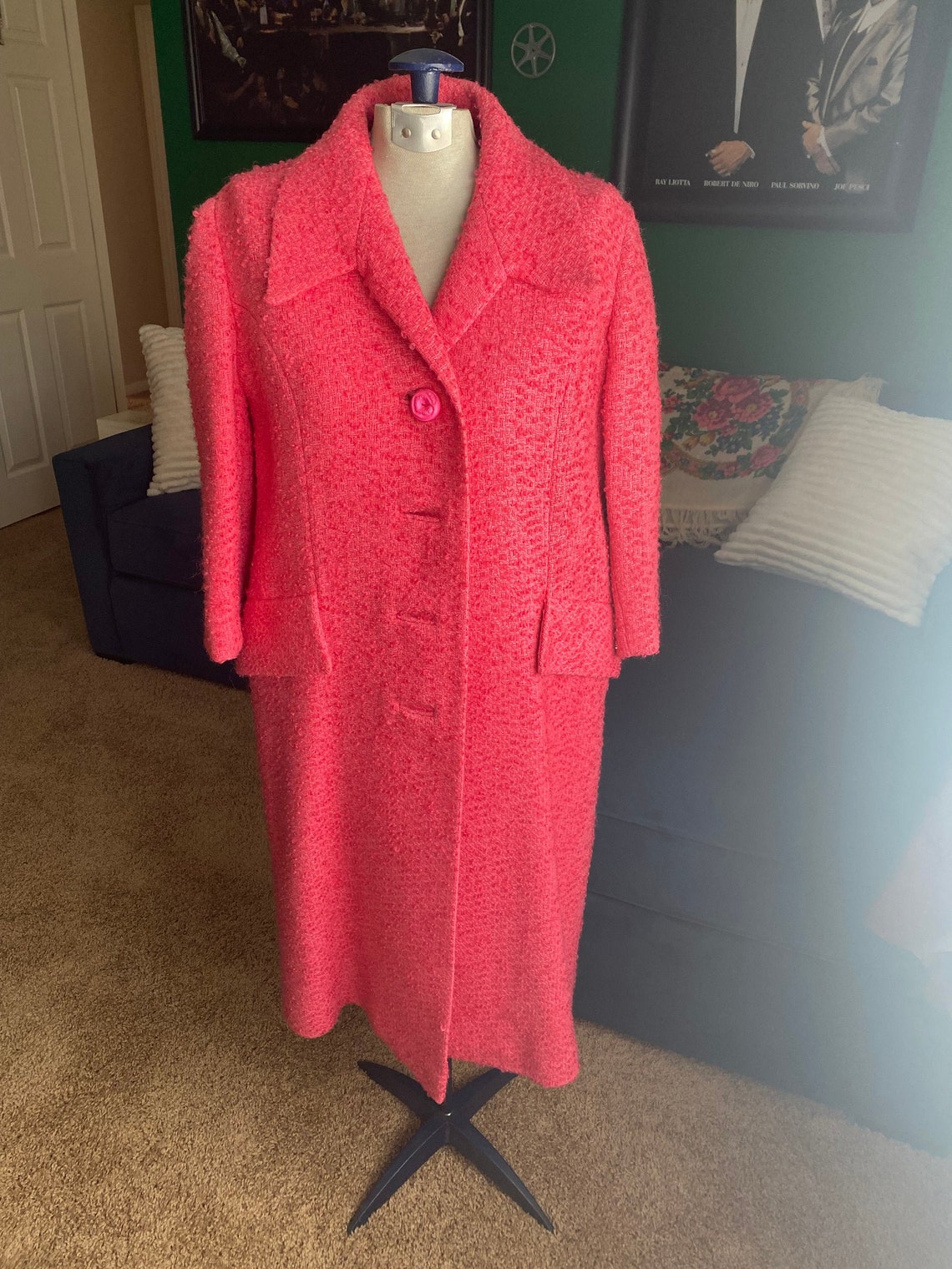 VINTAGE pink coat | Etsy