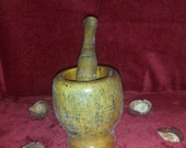 Wooden pestle and mortar, herb grinder, spices mixing, primitive mortar pestle, vintage pestle, spice mortar and pestle, primitive