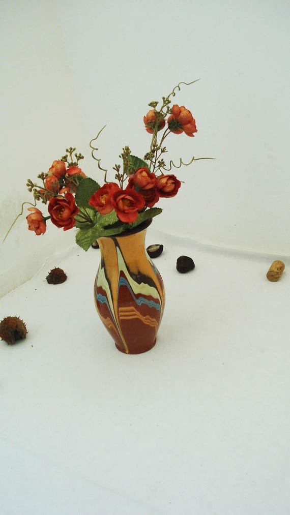 Vintage Wazon Glina Ceramika Wazon Ceramiczne Kwiaty Wazy Szkliwione Wazon Ceramiki Retro Wazon Stary Wazon Ceramiczny Kolekcjonerskich Wazon