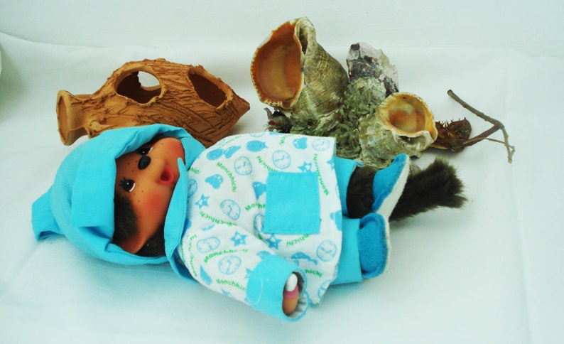 Vintage monchichi,1974,little monkey monchichi,stuffed toy,brown collectible monkey,soft plush toy,super stuffed monkey,monkey monchichi