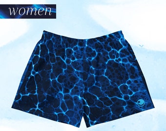 Women’s Recycled Athletic Shorts - All Over Print - Liquid Shine design - fluid art - pouring art