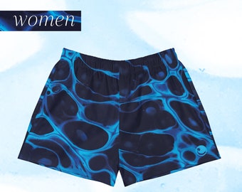 Women’s Recycled Athletic Shorts - All Over Print - Liquid Water Design - fluid design, pouring design