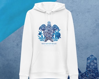 Unisex essential eco hoodie - Protect what keeps you alive - Collection - Sea Turtle