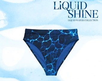 Bikini bottom - LiQUID Shine Recycled high-waisted bikini bottom - LiQUID WATER COLLECTION