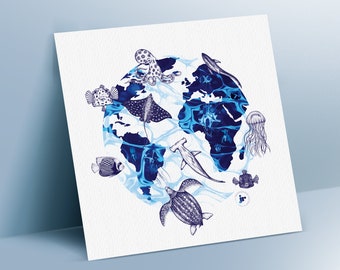 Limited Edition Fine Art Print - World Oceans Day Design