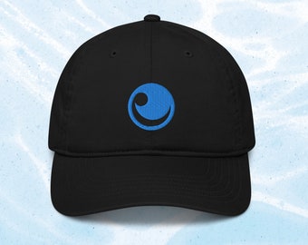 Organic Cap - Wave Logo, sustainable cap, organic cotton cap, eco friendly cap, ocean creature cap, whale cap, sun hat, sun protection