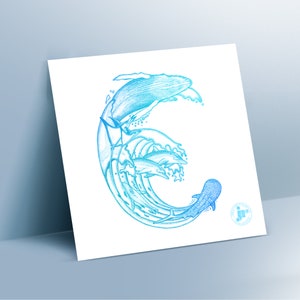Impresión de Bellas Artes - LETRA E - Planeta Océano, impresión ilustrada, impresión de arte, firmada, arte oceánico, original