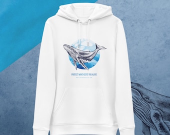 Unisex essential eco hoodie - Protect what keeps you alive - Collection - Whale
