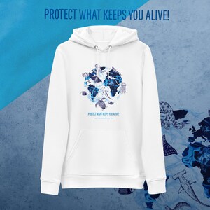 Unisex essential eco hoodie - World Oceans Day - Protect What Keeps You Alive Collection