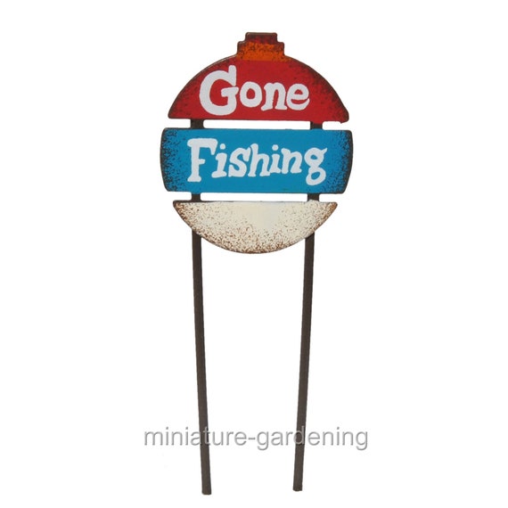 Gone Fishing Sign For Miniature Garden Fairy Garden Etsy