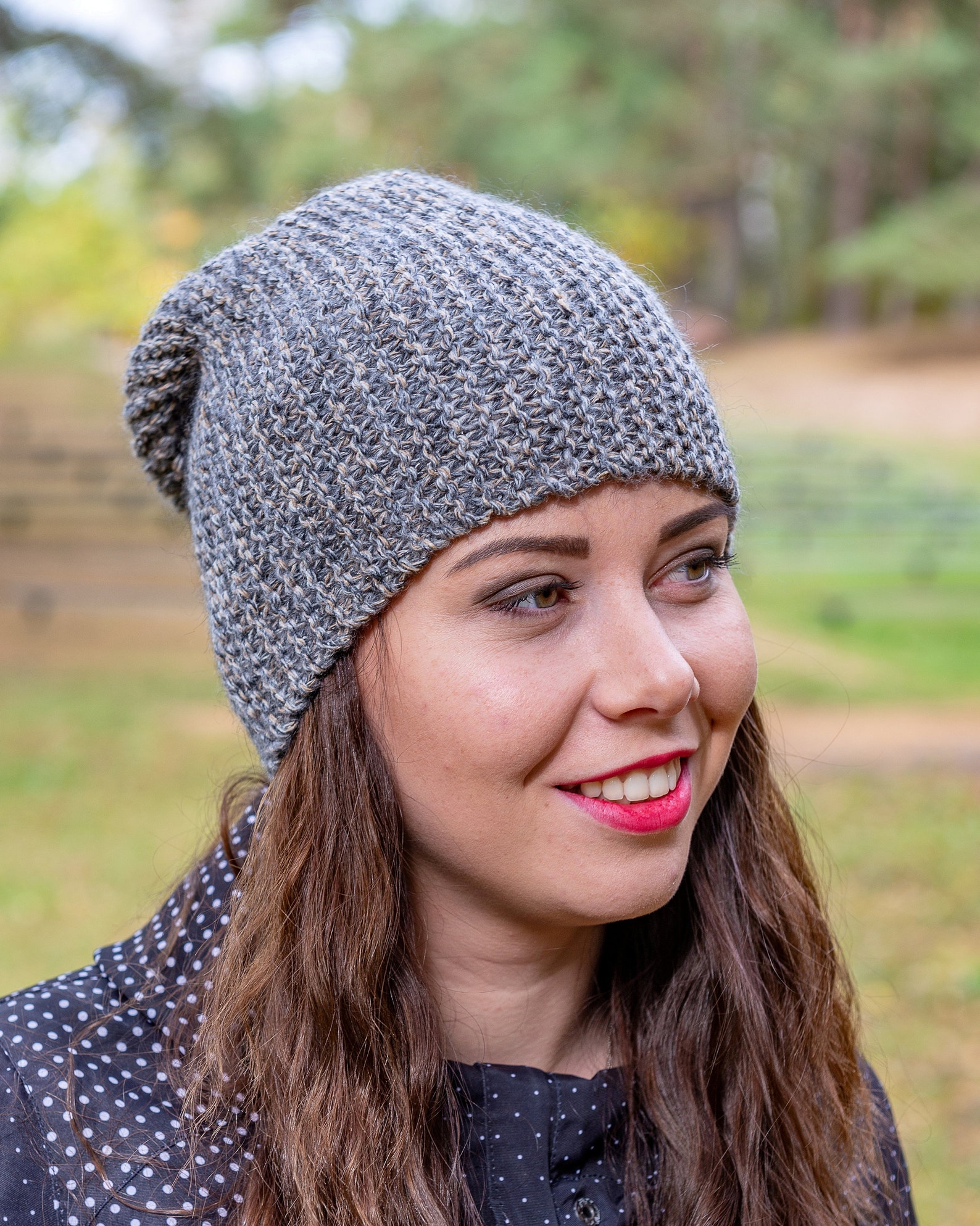 Hand Knit Beanie Hat,women Knit Hat, Handmade Slouchy Beanie, Women's