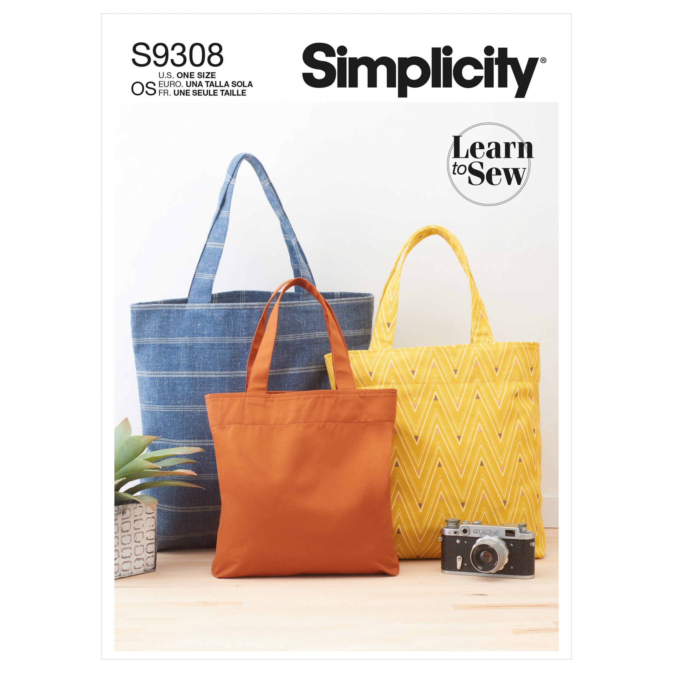 Simplicity Tote Bags in Three Sizes Pattern 9308 Etsy