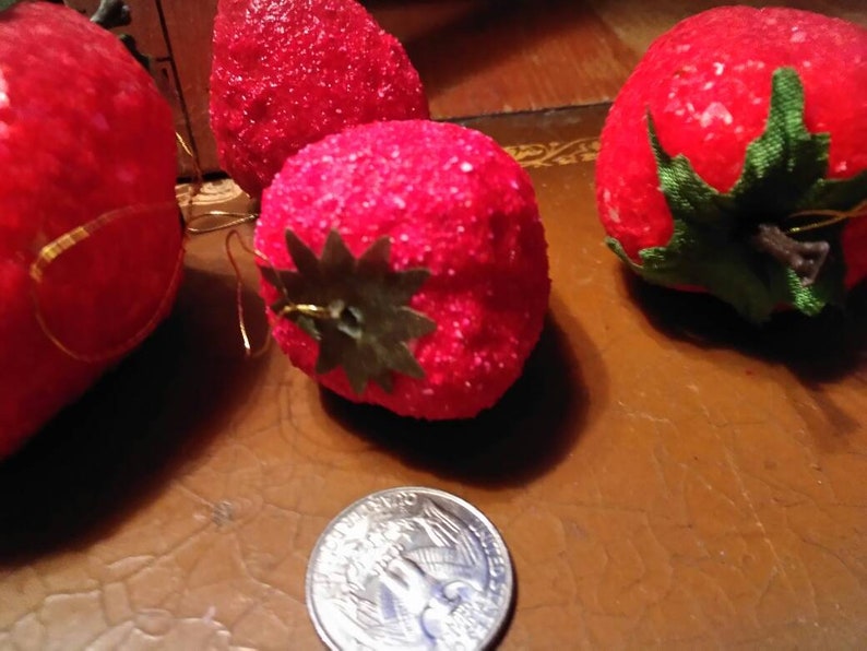 Strawberry Styrofoam Strawberries Ornaments