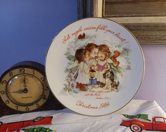 Free Shipping USA Christmas 1984 Collectors Plate The Herald Angels Designers Collection, Collectible Christmas Plate Angels, Children Angel