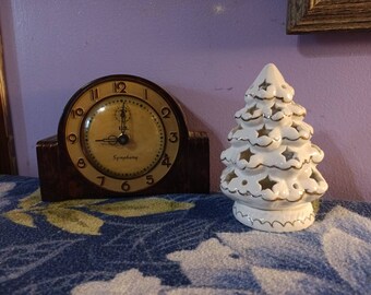 Free Shipping USA Two Piece White and Gold Christmas Tree with Star Cut Out Votive/Tealight Candle Holder, White Christmas Tree Star Candle
