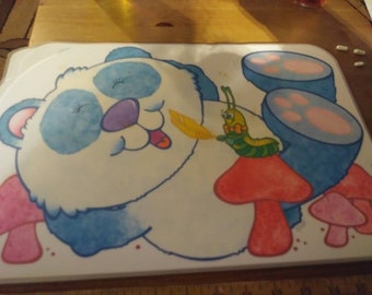 Place Mat Yellow and Orange Cat and Blue Mouse Ruge Blue Panda and Green Caterpillar Table Mat for Child