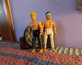 Free Shipping US 1986 The Karate Kid Vintage Johnny & Daniel Larusso Action Figures Remco Cobra Kai, 1980's Karate Kid Action Figures Kick