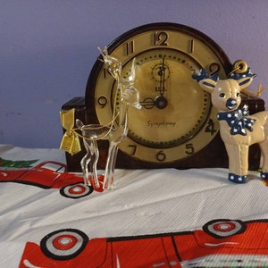 Free Shipping USA Brown Painted Deer Christmas Ornament and Clear Deer Christmas Ornament,Vintage Deer Ornaments, Unique Clear Deer Brown De