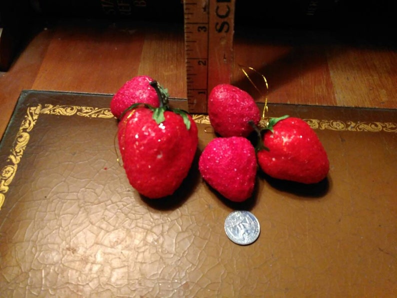 Strawberry Styrofoam Strawberries Ornaments