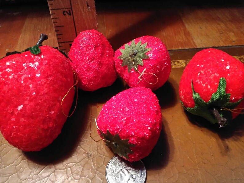 Strawberry Styrofoam Strawberries Ornaments