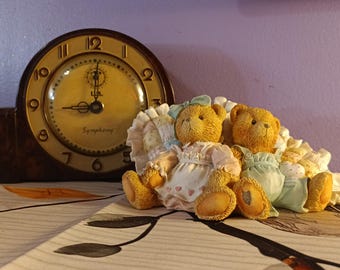 Free Shipping USA Cherished Teddies "Friendship Is a Cozy Feeling" Michelle & Michael, Double Cherished Teddies, Quilted Teddy Bear