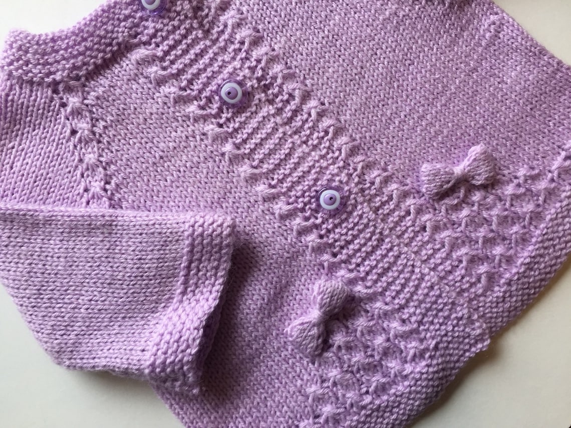 Mothercare Lilac Flower Knitted Cardigan