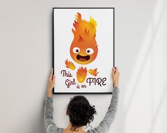 Stampa "This Girl is on FIRE": divertente decorazione per la stanza di una ragazza femminista (download digitale)