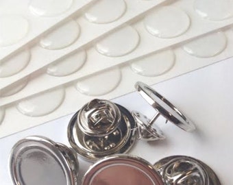 10 Blank Lapel Pin Badge with 16mm round clear domes - Trade Prices - UK Supplier - Pack of 10, 50 or 100 pcs - Lapel Pin Craft Kit