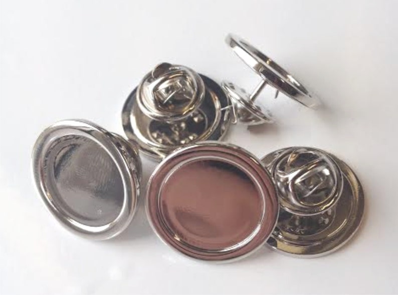 10 Blank Lapel Pin Badge With 16mm Round Clear Domes Trade Etsy