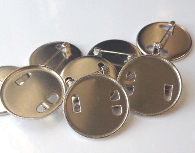 50 Blank Lapel Pin Badge With 25mm Round Clear Domes Trade Prices UK