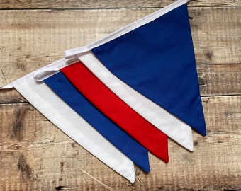 Union Jack bunting, English flag,  Red, blue and white bunting, Union Jack flags