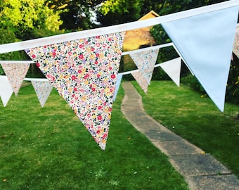Floral Wedding Bunting Banner, Floral bunting, Fabric bunting