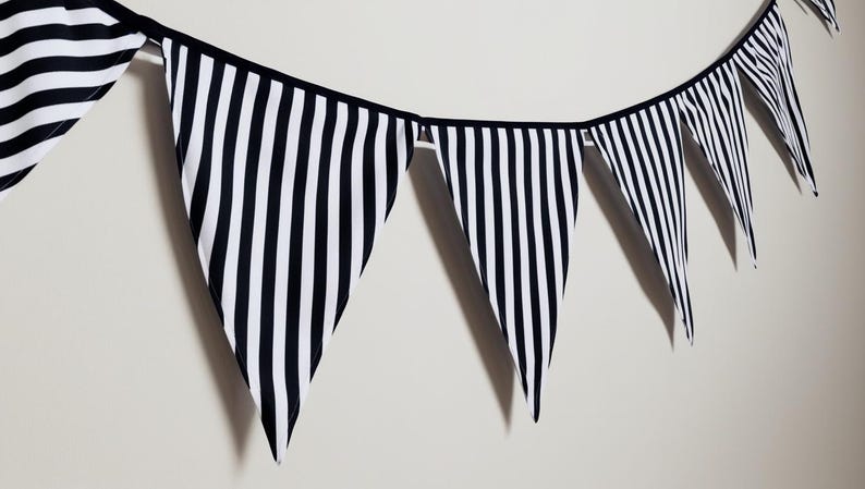 Black and White Striped Bunting, Newcastle United Flags image 1