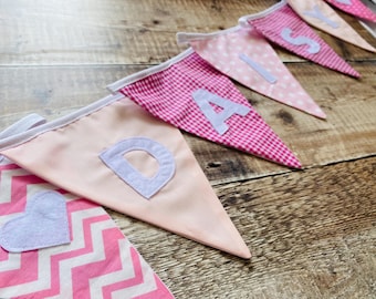 Personalised Name Bunting: Pink Baby Bunting