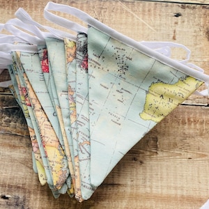 Wereldkaartgors, blauwe gors, atlasgors, bruiloftsgors, babyshowergors, bruiloftsdecoratie